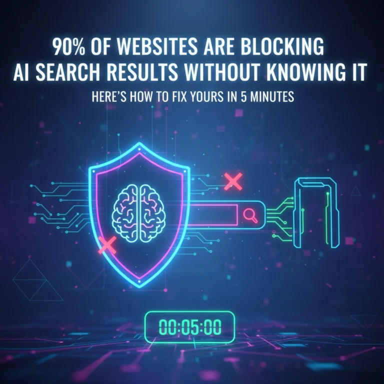90% of Websites Are Blocking AI Search Results Without Knowing It (Here's How to Fix Yours in 5 Minutes)